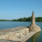 Black Hawk Lake and the historic stone pier at Lake View, Iowa